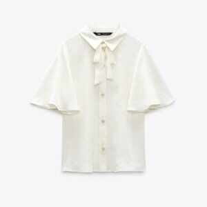 ZARA PEARL BUTTON BLOUSE